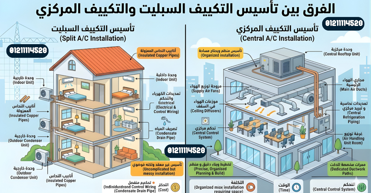 أخطاء تأسيس مواسير التكييف